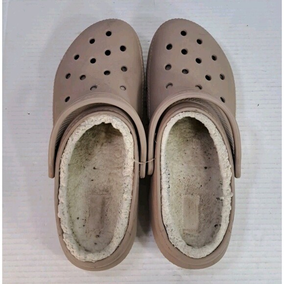 Crocs Lined Clog Shoes Men’s Size 12 Brown Faux Fur Slip On Comfort Warm Casual main image 8